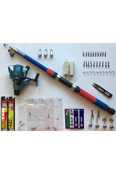 GENBA 50 Parça 1. Kalite Olta Seti 240 Cm Kamış 40'lık Makine