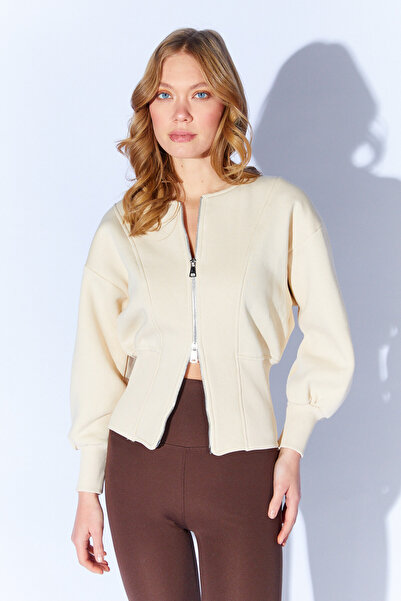 Manche Double-Sided Zippered Cup Sweatshirt - Butter |   Mkw275499-01