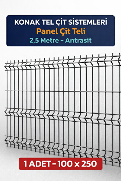 Konak Tel Çit Aksaray 1 Adet Bahçe Panel Çim Çiti Teli 100x250 cm 4.mm Tel Ka...