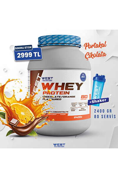 West Nutrition Whey Protein Tozu 2400 gr 80 Servis Çikolata & Portakal Aromalı