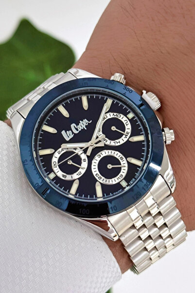 Lee Cooper Men's Silver-Blue Wristwatch - Steel Cord and Case, 3Atm Bracelet,...
