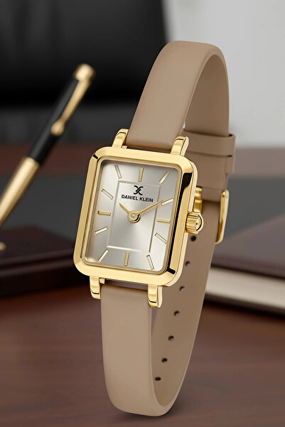 Daniel Klein Leather Cord Steel Case Women Wristwatch+Bracelet Gift Beige Sdd...