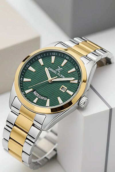 Daniel Klein Takvimli Çelik Kordon Erkek Kol Saati Bileklik Hediyeli Gümüş-Go...