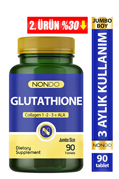 Nondo Glutatyon Jumbo 90 Tablet Glutathione Saç Cilt Detoks 3 AYLIK KULLANIM