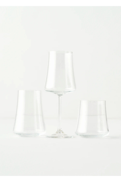 Bella Maison Shape Kristal Bardak-Kadeh Seti 18'li Naturel