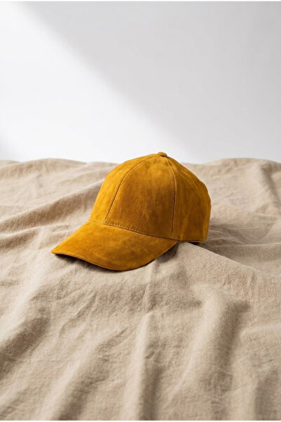 OnMyHead Șapcă galbenă din piele intoarsa