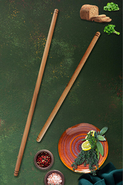 MONTESEV Ahşap Oklava Hamur Açma Oklavası Hamur Şekillendirici 2 li Set ( 50 ...