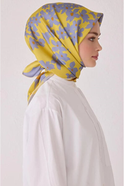 Belli Eșarfă de mătase Tivil IST 4044 - 31 Galben cu model mixt