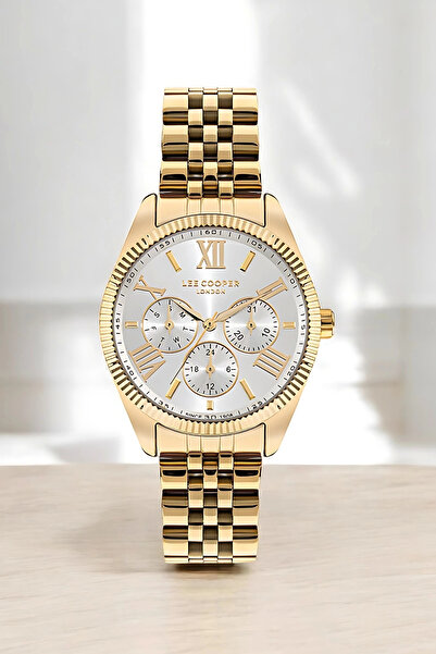 Lee Cooper Gold Renk Çelik Kordon&kasa Kadın Kol Saati Bileklik Hediyeli Sdlc008