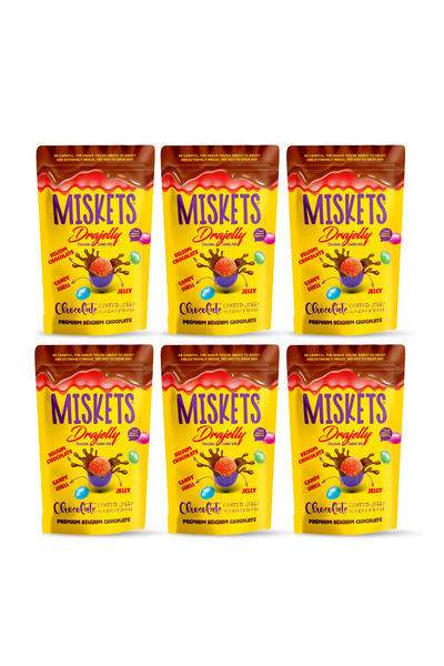 Miskets Renkli Şeker ve Sütlü Çikolata Kaplamalı Drajelly 120 gr x 6 Adet