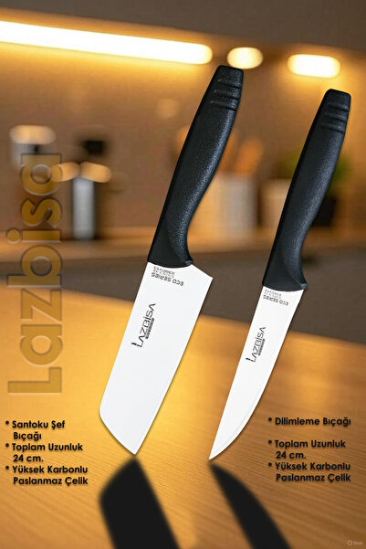 LAZBİSA Eco Serisi Mutfak Bıçak Seti Et Ekmek Sebze Pizza Salata Börek Şef Bı...