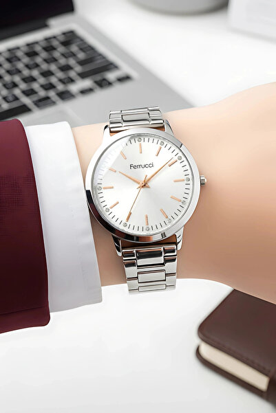 Ferrucci Steel Cord Steel Case Women Wrist Watch Silver Sdfer189