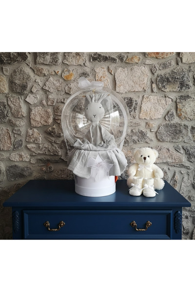 büyülücompany Büyülü Balon-Bebek Uyku Arkadaşı ve Örgü Battaniye Yenidoğan Te...