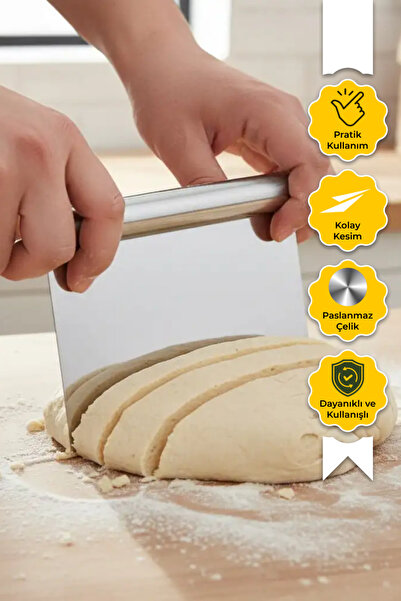 Dr.Maya أداة تقطيع العجين وملعقة تقشير الطاولة من الفولاذ المقاوم للصدأ لتقطي...