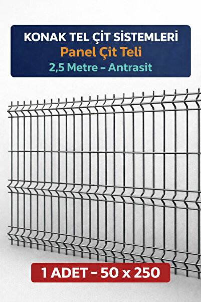 Konak Tel Çit Aksaray 1 Adet Bahçe Panel Çim Çiti Teli 50x250 cm 4.mm Tel Kal...