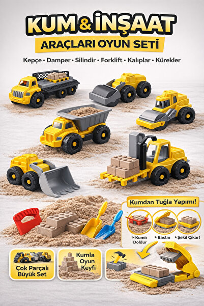 YILDIRIM OYUNCAK DEDE İŞ MAKİNELERİ KİNETİK KUM SETİ 750 GR- DEDE ARTSTAND FO...