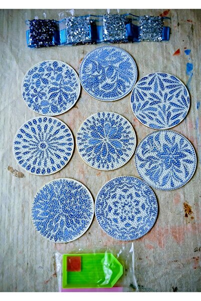 Element 5 d kendin yap standsız mavi 8 li elmas mozaik boyama seti