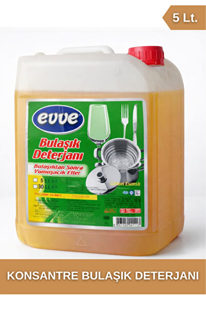 evve Konsantre Bulaşık Deterjanı 5 Kg Profesyonel Güçlü Yağ Çözücü