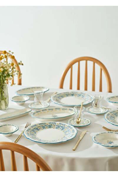 Bella Maison Liana Stoneware 26-Piece Breakfast Set for 6 People Blue