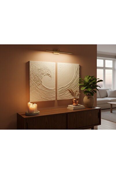 ArTiz Home Dokulu Alçı Tablo - El Yapımı 3 Boyutlu Kabartma Tablo (Denge Ikil...