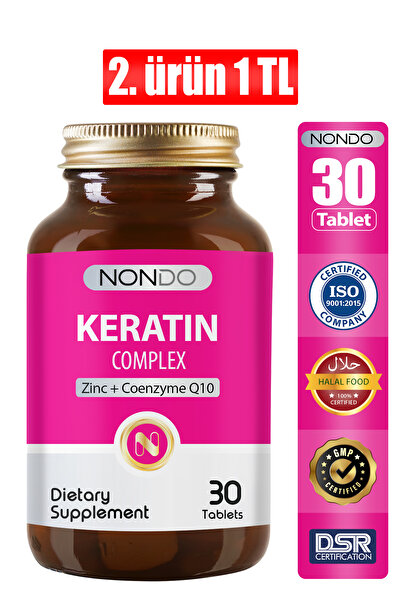 Nondo Keratin Kompleks 30 Tablet Saç Tırnak Vitamini - Keratin Biotin At Kuyr...