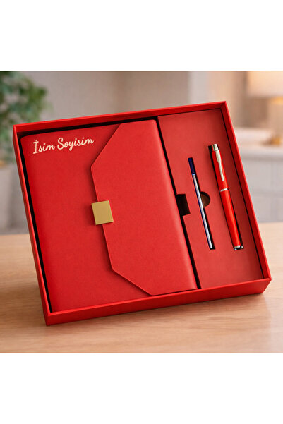 Joyvera Kişiye Özel İsimli Deri Ajanda & Özel Kalem Premium Hediye Seti