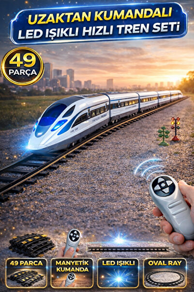 Remotely Controlled Music Led Light Magnetic Magnet Joints 49 Pieces 264 cm Train Set