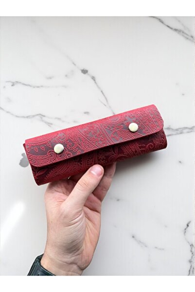 TeriArte Desenli Deri Kalemlik, Hakiki Deri Küçük Kalem Kutusu – İş, Ofis, Ok...