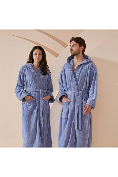REEFI Modern hooded bathrobe - petrol blue - 2/3XL