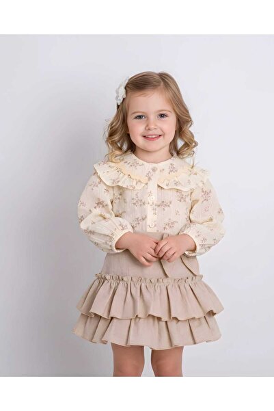 ministok Selly Crispy Floral Patterned Double Baby Girl Set