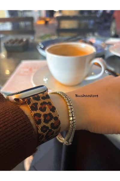 Bushco Store Watch 10/11 46mm 44-45-49mm uyumlu Leopar Milano Metal Hasır Kordon