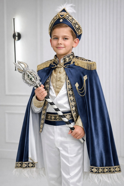 Rüyam Çocuk Giyim Antrasit Apoletleri Nakışlı Sarkaç Taşlı Kadife Pelerin Sün...