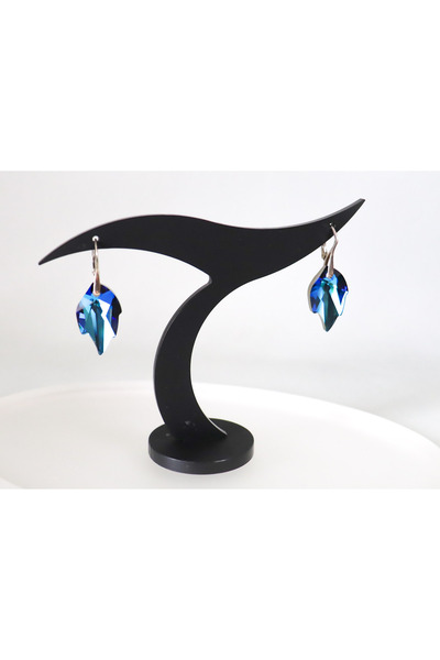 atellier47 Silver earrings with Swarovski crystal Bermuda blue