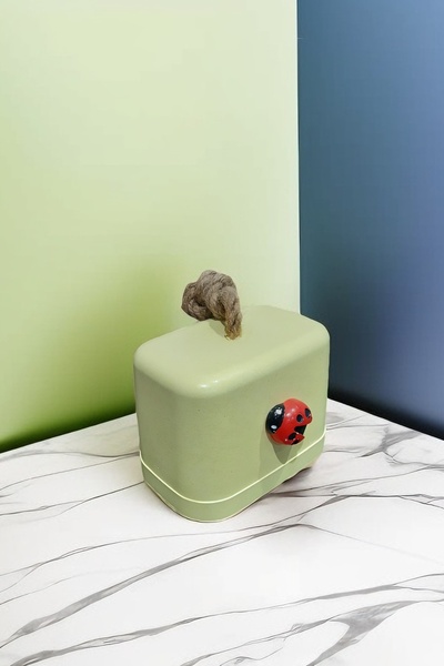N NOXXO Yellow Concrete Stopper - Decorative, Ladybug, Weight Door Buffer
