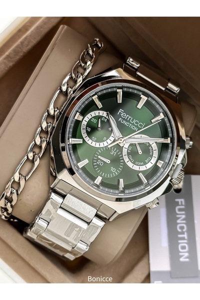 Ferrucci Tasarım Fonksiyonarı Aktif Erkek Kol Saati+bileklik