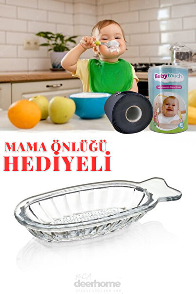 MCA Deerhome Pratik Cam Rende Bebek Ek Gıda Meyve Püresi Elma Rendesi + 20 AD...