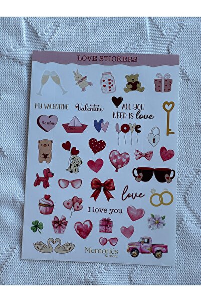 Memories and more Love Sticker Sheet / Aşk Temalı Çıkartma Sayfası