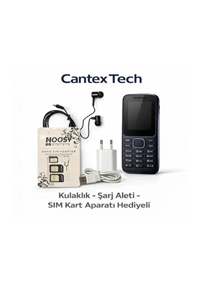 CANTEX TECH B310 ASKER TUŞLU TELEFON ŞARJ ALETİ KULAKLIK SIM KART APARATI HED...