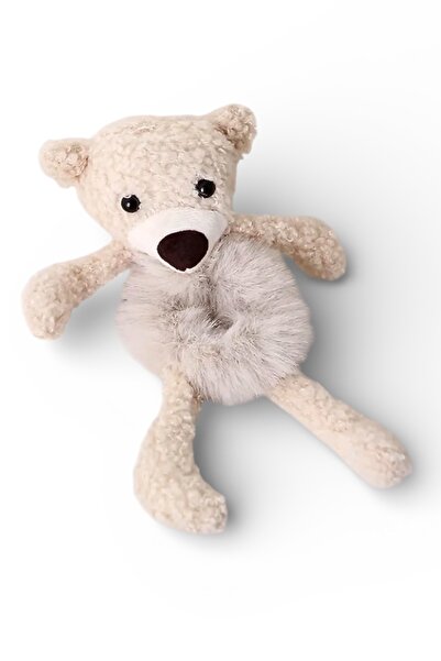 SHEKER HOME Plush Teddy Bear Buckle Bun Buckle Simit Buckle - Ecru