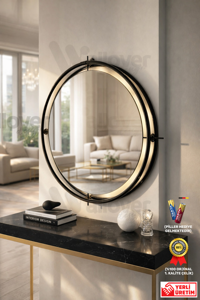 Wallover Design Siesta Kablosuz Gün Işığı LEDLİ GOLD Metal Paslanmaz Çerçevel...