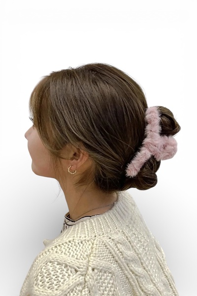 SHEKER HOME Large Size Plush Clothespin Winter Buckle - Pink