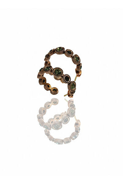 TMD AKSESUAR Kadim Sevda Toi Et Moi Stone Hematite Zircon Stone Hoop Earrings