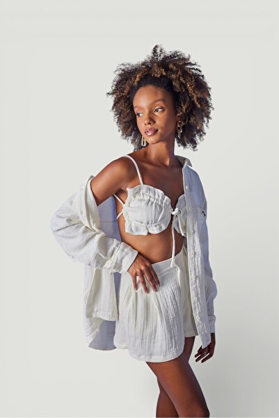 HOLLY LOLLY Playa Gömlek Beyaz