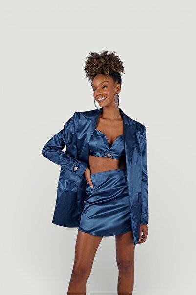 HOLLY LOLLY Fancy Blazer Ceket Lacivert