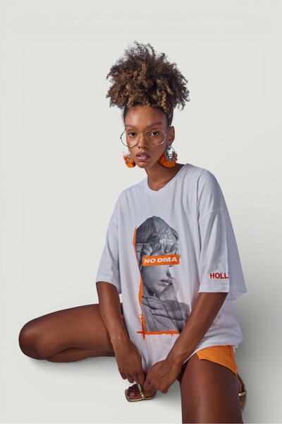 HOLLY LOLLY Δράμα μπλουζάκι με κοντομάνικο εμπριμέ μεγάλο μέγεθος