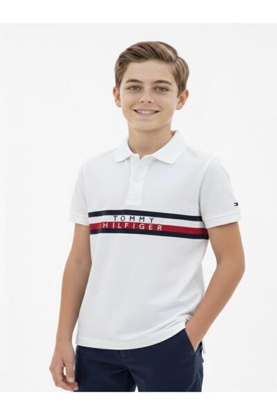 Tommy Hilfiger Organic Cotton Signature Tape Jersey Polo Kids