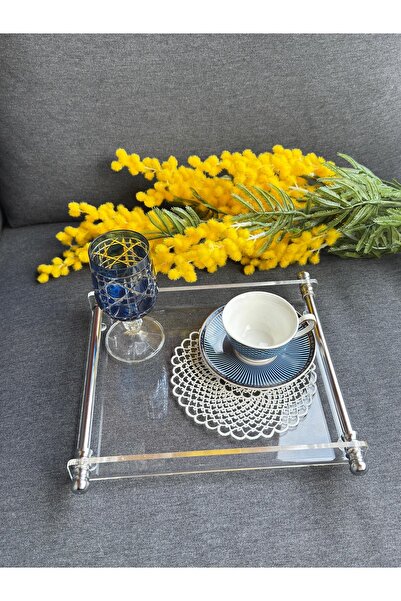 JAGUAR AKSESUAR Pleksi tepsi gümüş