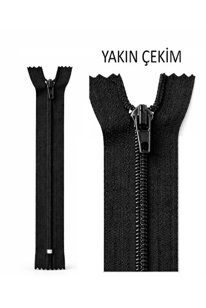 U5 FASHION 20 adet fermuar 18 santim boyunda pantolon fermuarı siyah