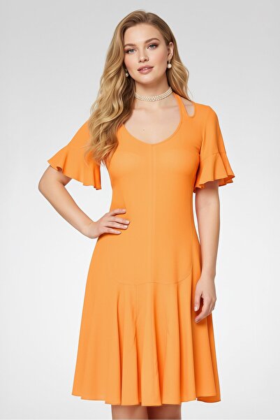 Stella McCartney Women Solid A-Line Dress, Orange
