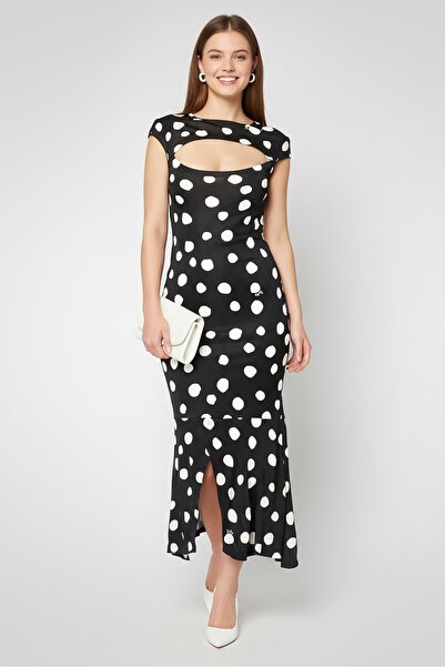 PİNKO Women Polka Dots Midi Dress, Multicolor